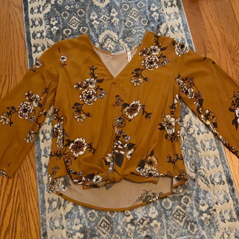 Front tie blouse with bell sleeves!